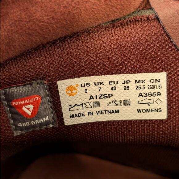 Timberland Linden Woods Burgundy Red Suede Leather Waterproof Boot Womens 9 - Picture 5 of 11